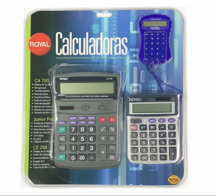 Calculadora Royal 3 piezas CA700| Junior Fresh | CE 250