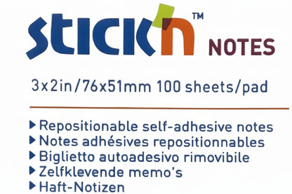 Stick'n Neon Note Blue| 100 Sheets \ Pad