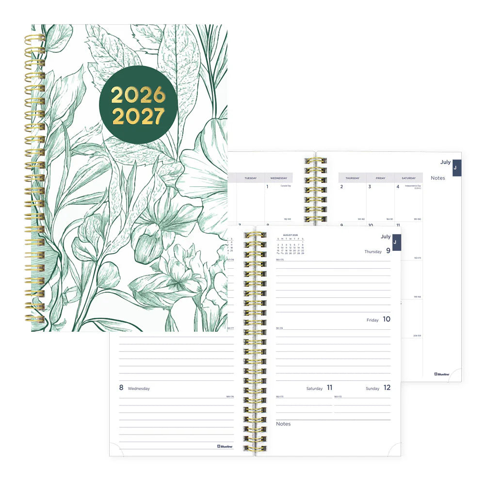Academic Weekly Planner Floral Green