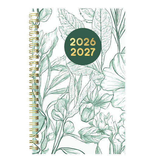 Academic Weekly Planner Floral Green