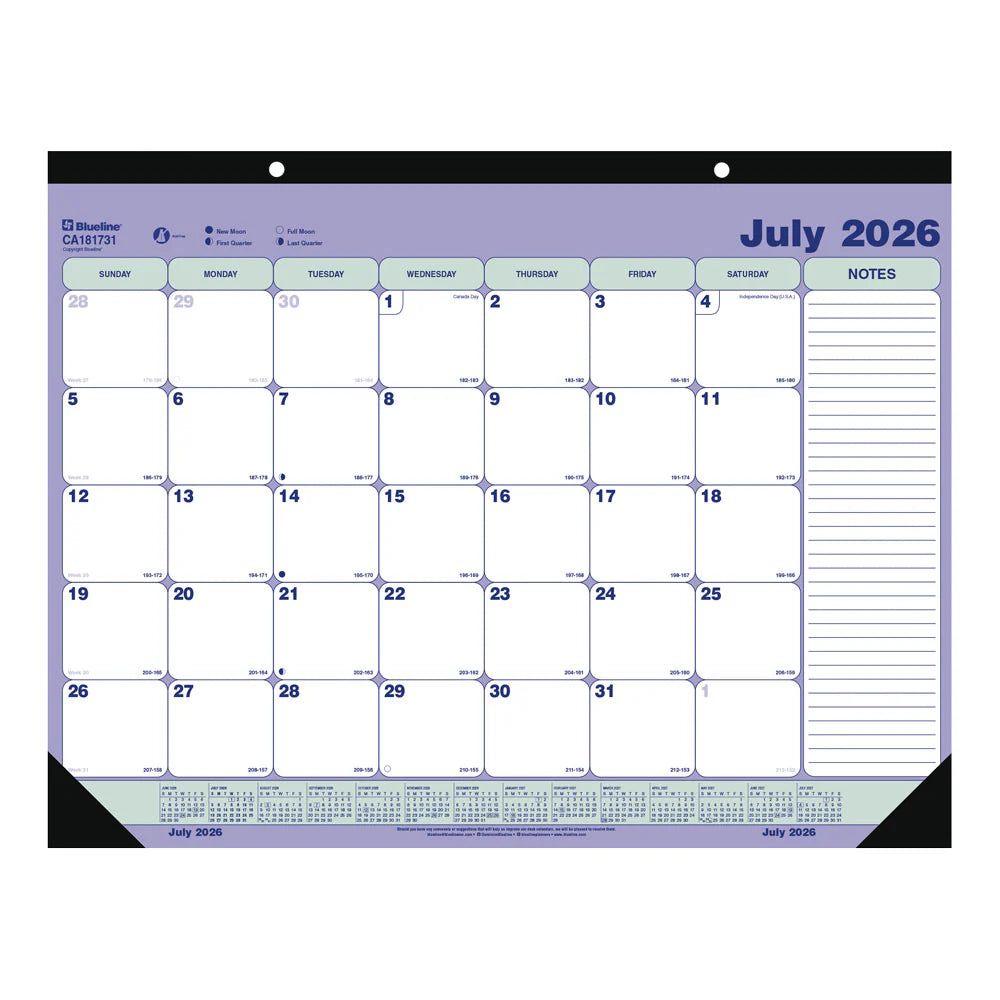 Academic Monthly Desk Pad Calendar Classic 16" x 21-1/4"