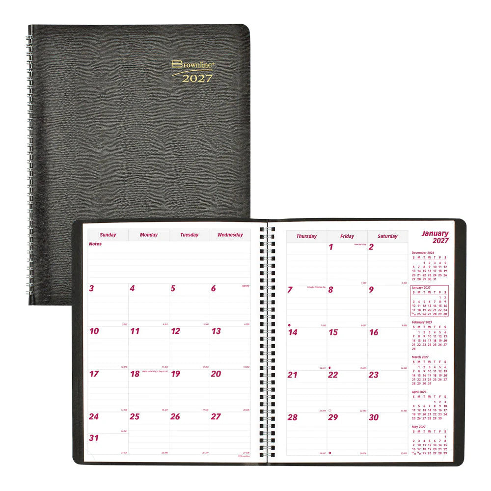 14-Month Essential Monthly Planner - Black