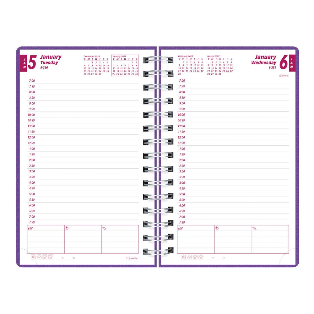 DuraFlex Daily Appointment Planner - Purple