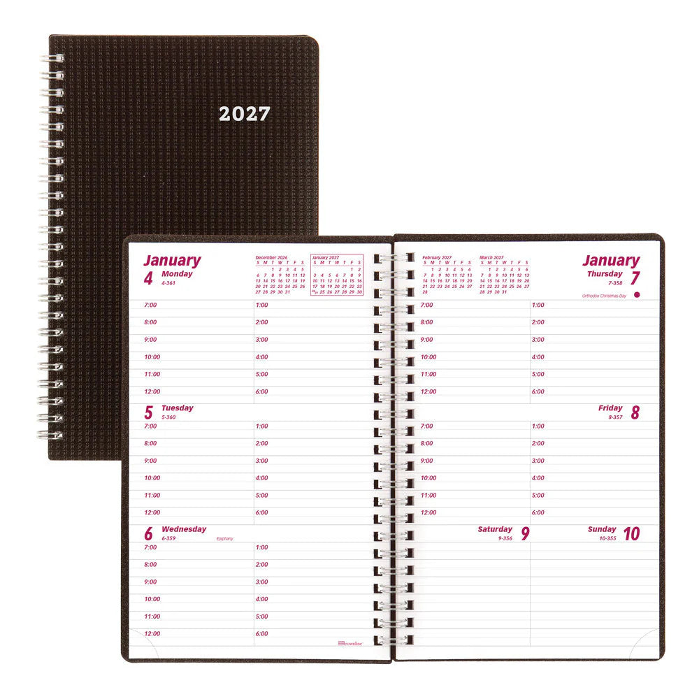 DuraFlex Hourly Weekly Planner - Black
