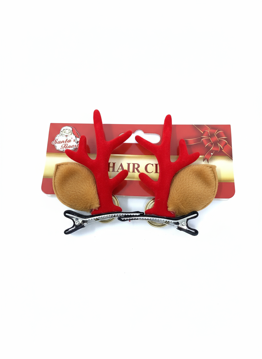 REINDEER EARS HAIRCLIP W/ BELL