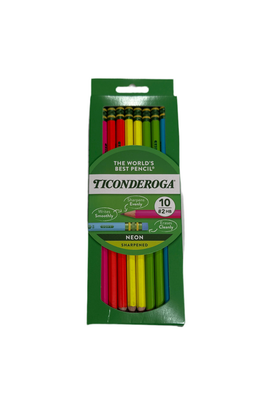 LAPIZ TICONDEROGA #2 NEON PQT.10