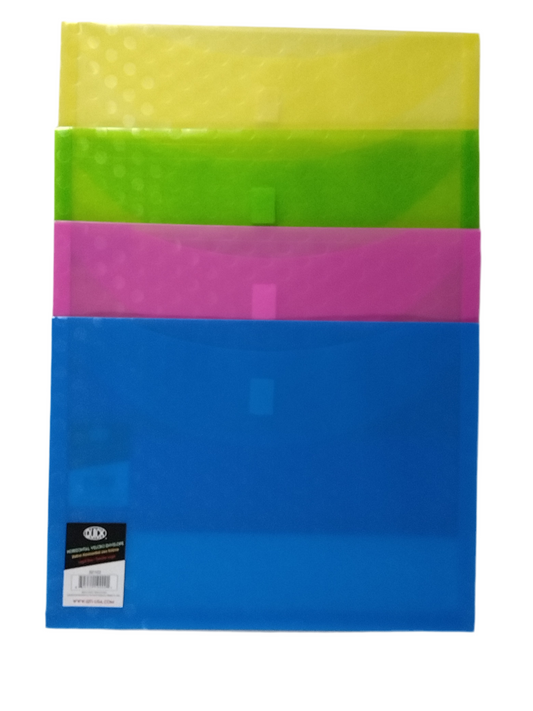 SOBRE PLASTICO LEGAL C/VELCRO OPEN SIDE ASST