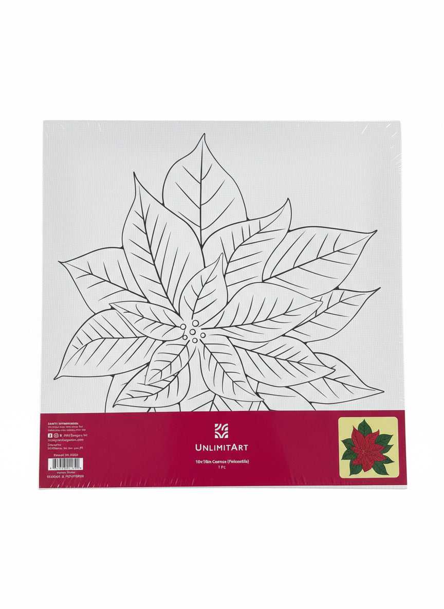10x10in Canvas (Poinsettia)