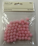 SMALL POPPY BEADS PINK 13MM 50 PC