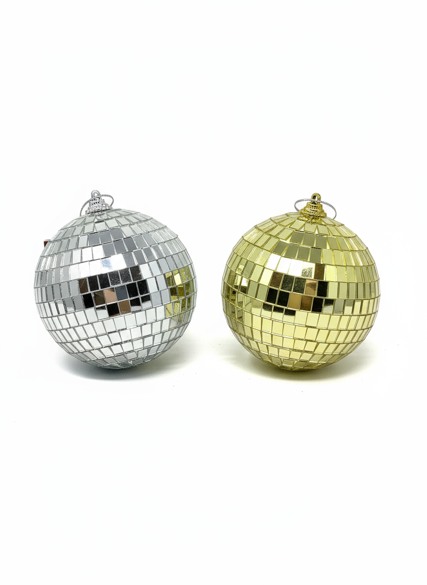 BALL MIRROR GLASS 1PC 10CM 3 COLORS