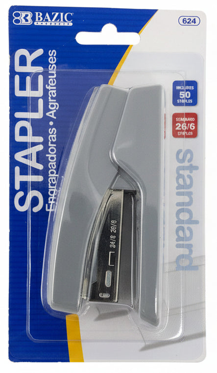STANDARD STAPLER TRANSPARENT 26/6 STAPLES