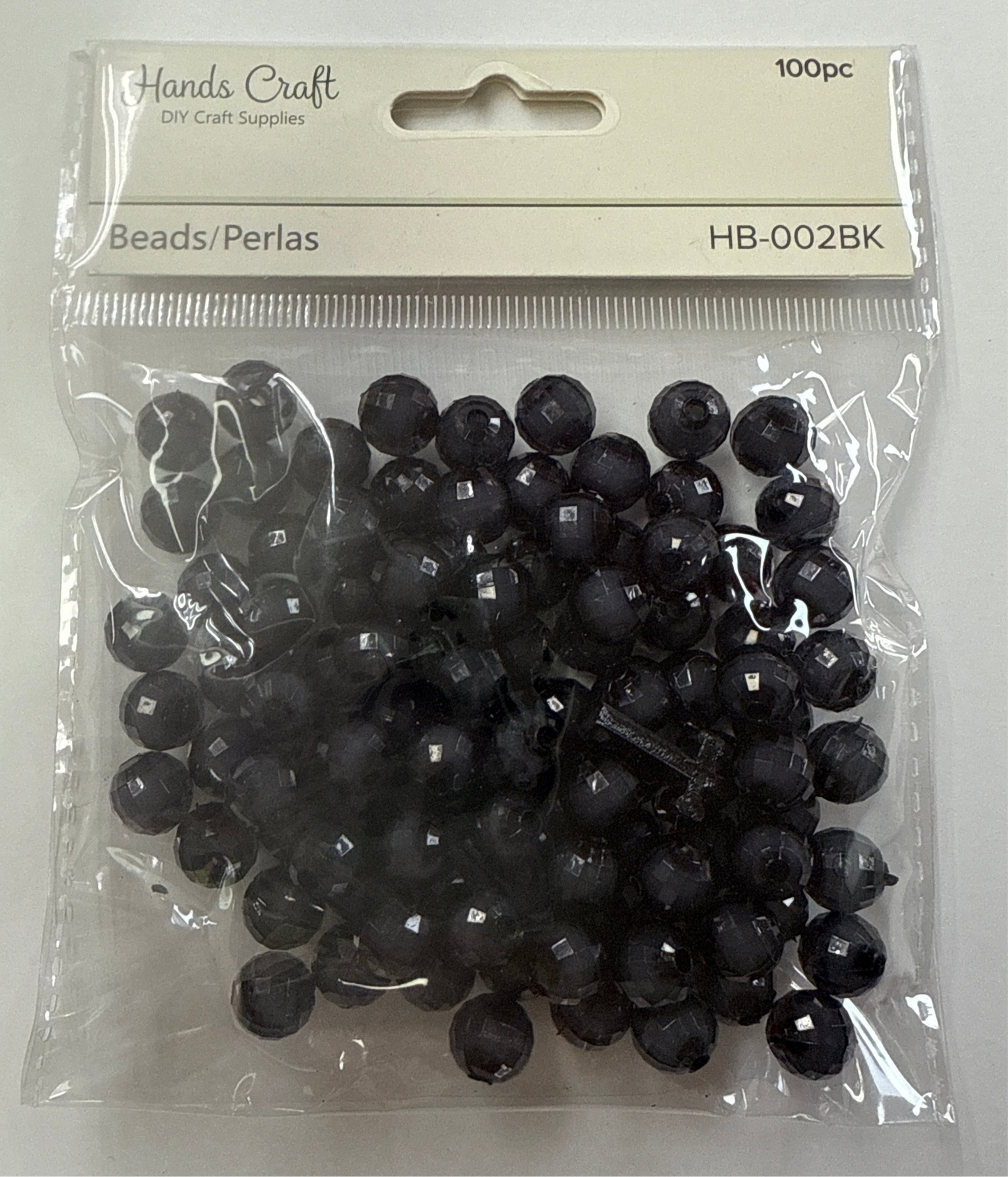 DISCO BEADS BLACK 8MM 100 PC