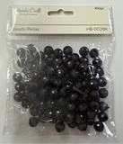 DISCO BEADS BLACK 8MM 100 PC