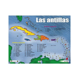 CARTEL MAPA DE LAS ANTILLAS