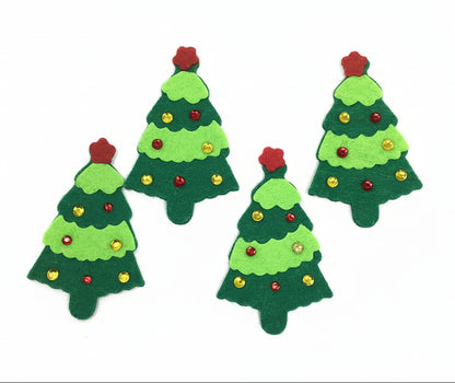 Christmas Felt Tree Stickers | 4pcs