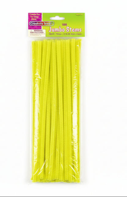 Jumbo Stems 100pc Yellow in ( 30.5cm) x 6mm