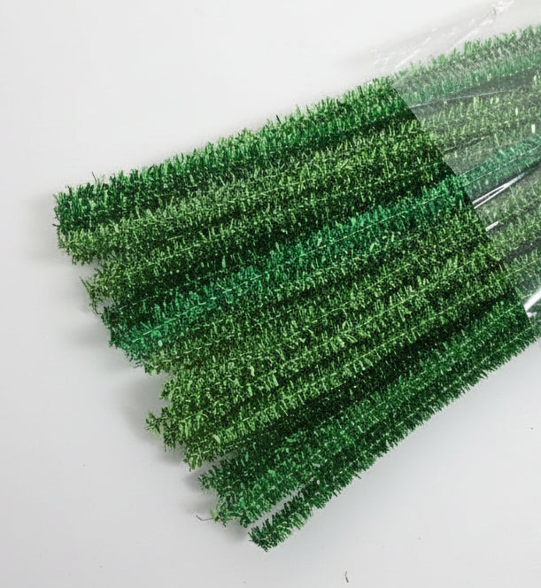 Green Glitter Chenille | 30 pcs