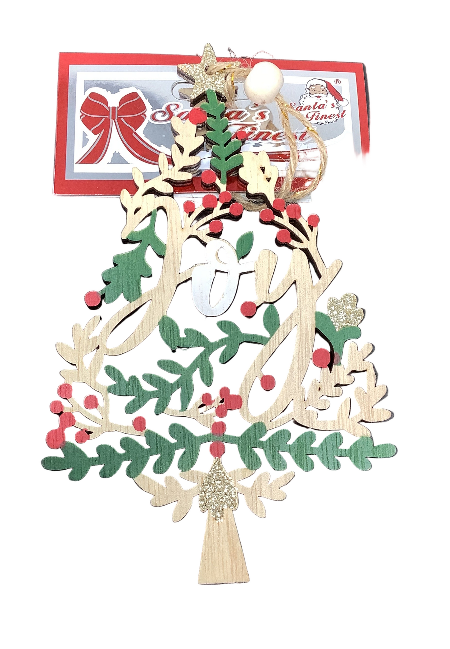 WOOD DECOR CHRISTMAS JOY TREE 16C M