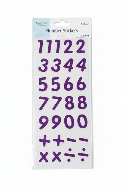 Foam Glitter Number Sticker | 29 pct