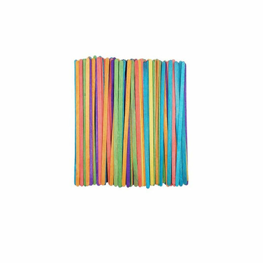WOODEN STIR STICK .25" X 7.5" ASST COLOR 100 CT