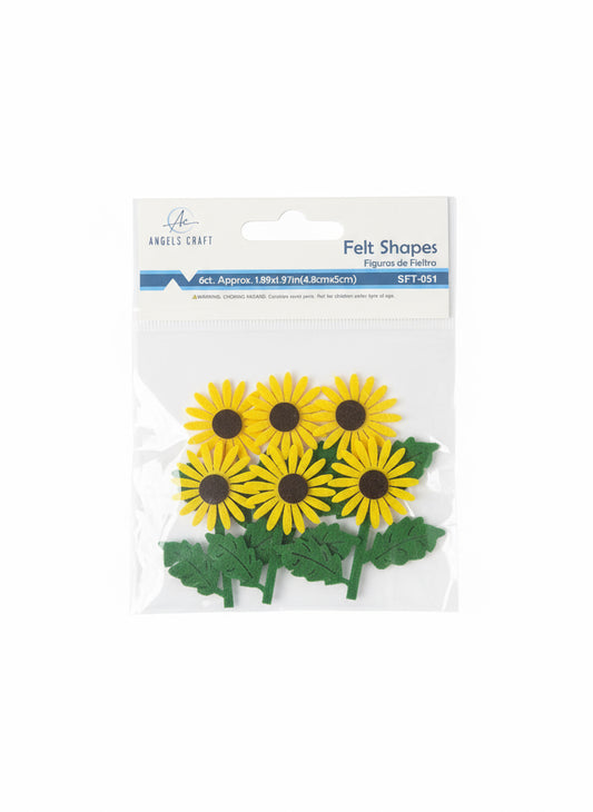 6ct. Felt Sun Flower 1.89"x1.97"