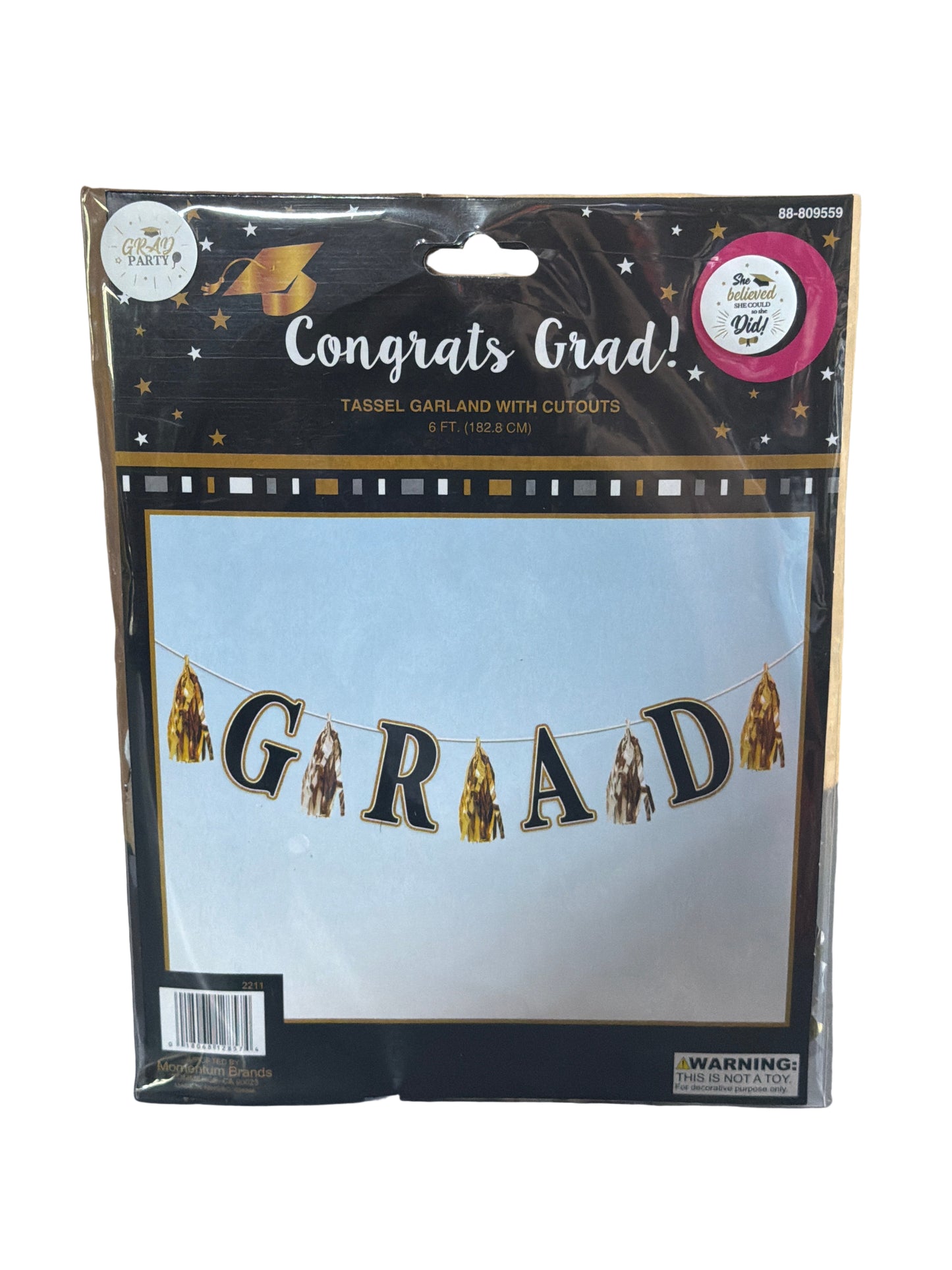 GRADUATION METALLIC TASSEL BANNER