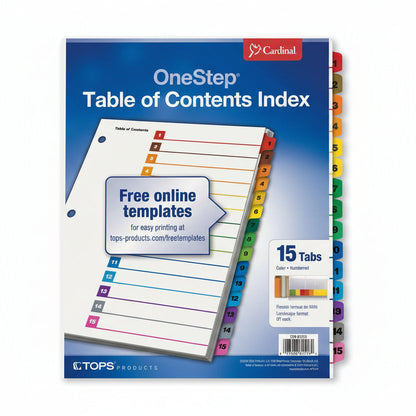 Printiable Index Divider | 15 Tab | Asst | Letter - JA Riollano