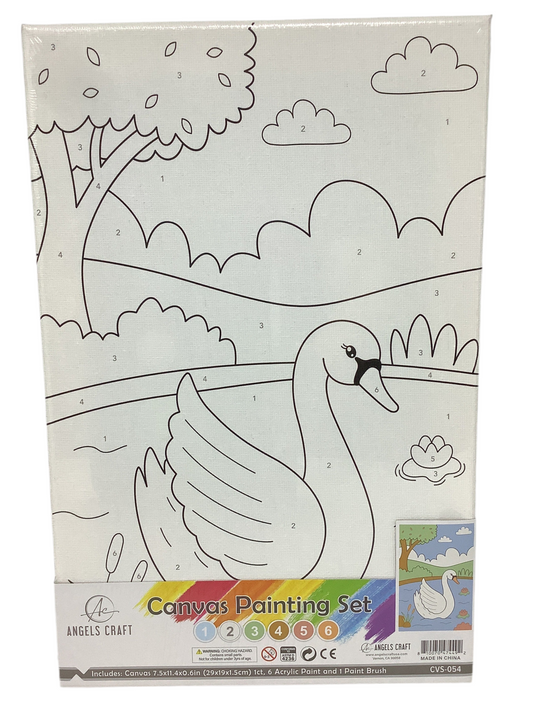 Paint by Number Canvas Set - Swan