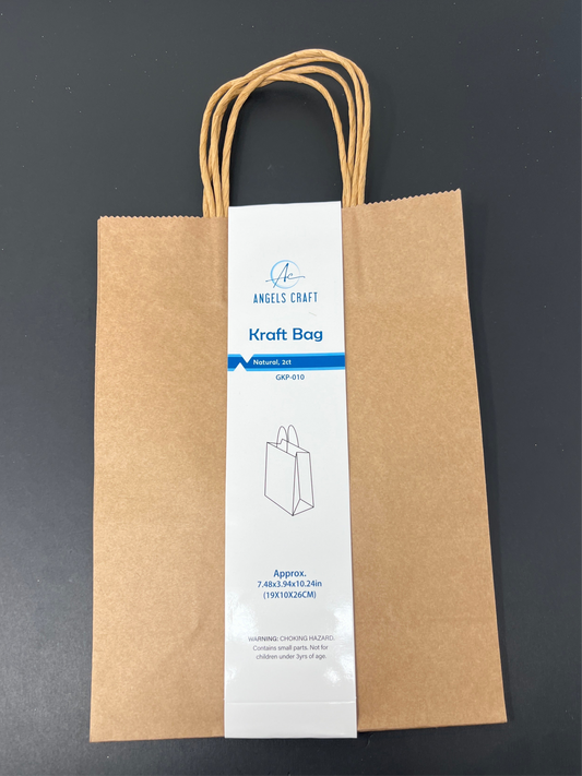 KRAFT BAG-NATURAL 2CT 7.48X3.94X10.24IN