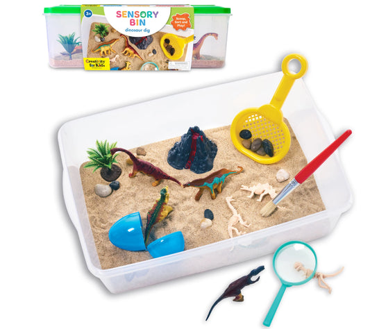 Sensory Bin Dinosaur Dig