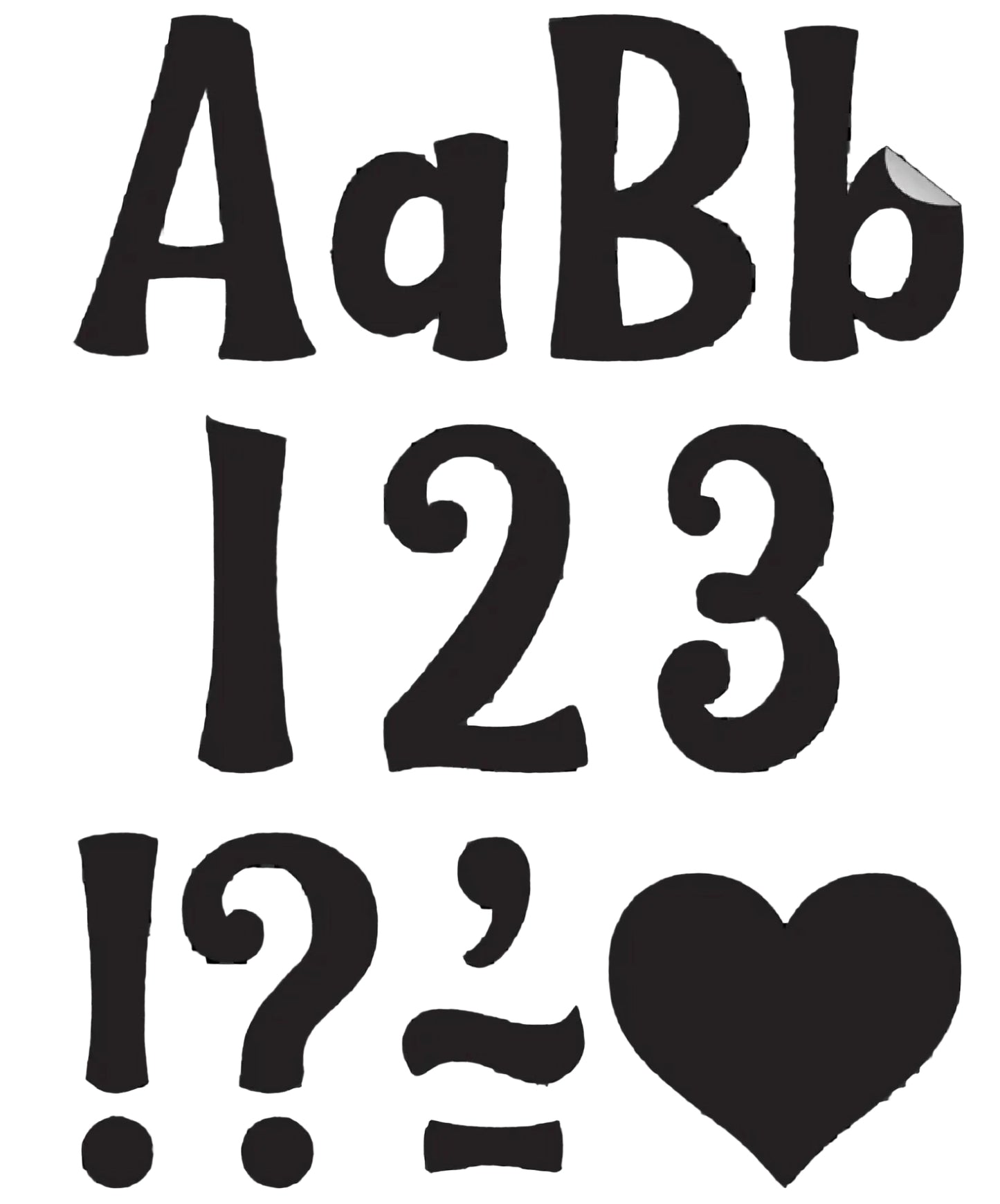 Black 4" Wild Whimsy Self-Adhesive Letters Combo Pack