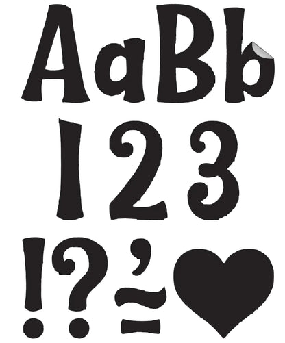 Black 4" Wild Whimsy Self-Adhesive Letters Combo Pack