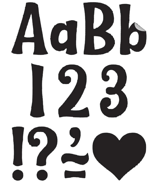 Black 4" Wild Whimsy Self-Adhesive Letters Combo Pack