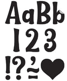 Black 4" Wild Whimsy Self-Adhesive Letters Combo Pack