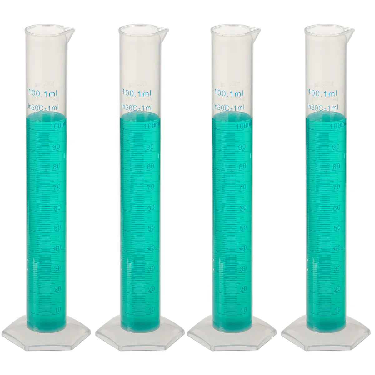 4-pack PP Graduated Cylinders, 10-100mL