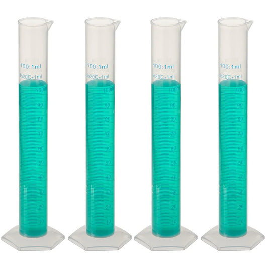 4-pack PP Graduated Cylinders, 10-100mL