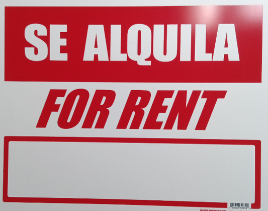 ROTULO SE ALQUILA/FOR RENT