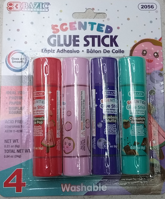 0.21 OZ (6G) 4 WASHABLE SCENTED GLUE STICK
