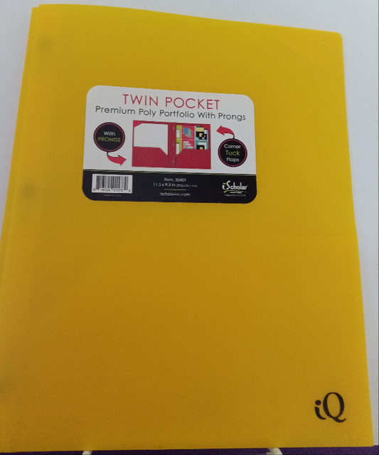 TWIN POCKET POLY PORTFOLIO W PRONGS