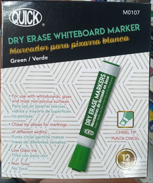 WHITEBOARD MARKER GREEN 12 PC