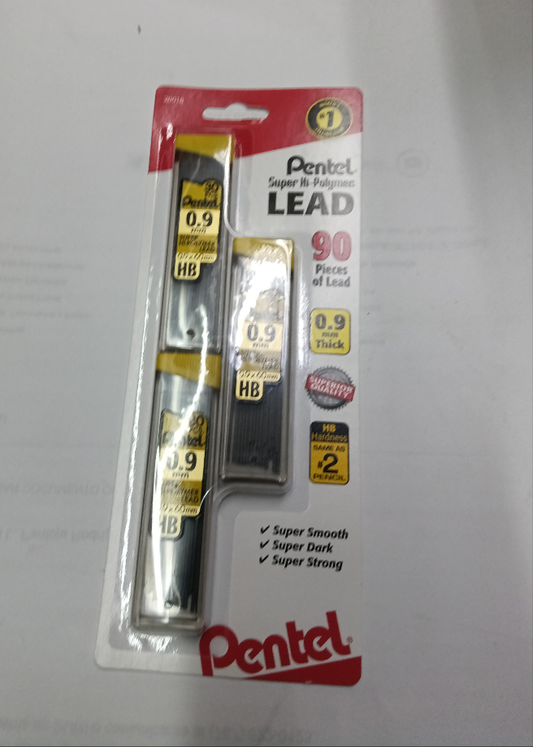 SUPER HI-POLYMER LEAD 0.9MM 30PC/TUBE AND ERASER