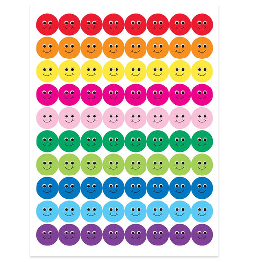 SMILEY FACES, MULTICOLOR 3 SHEETS 1/2''