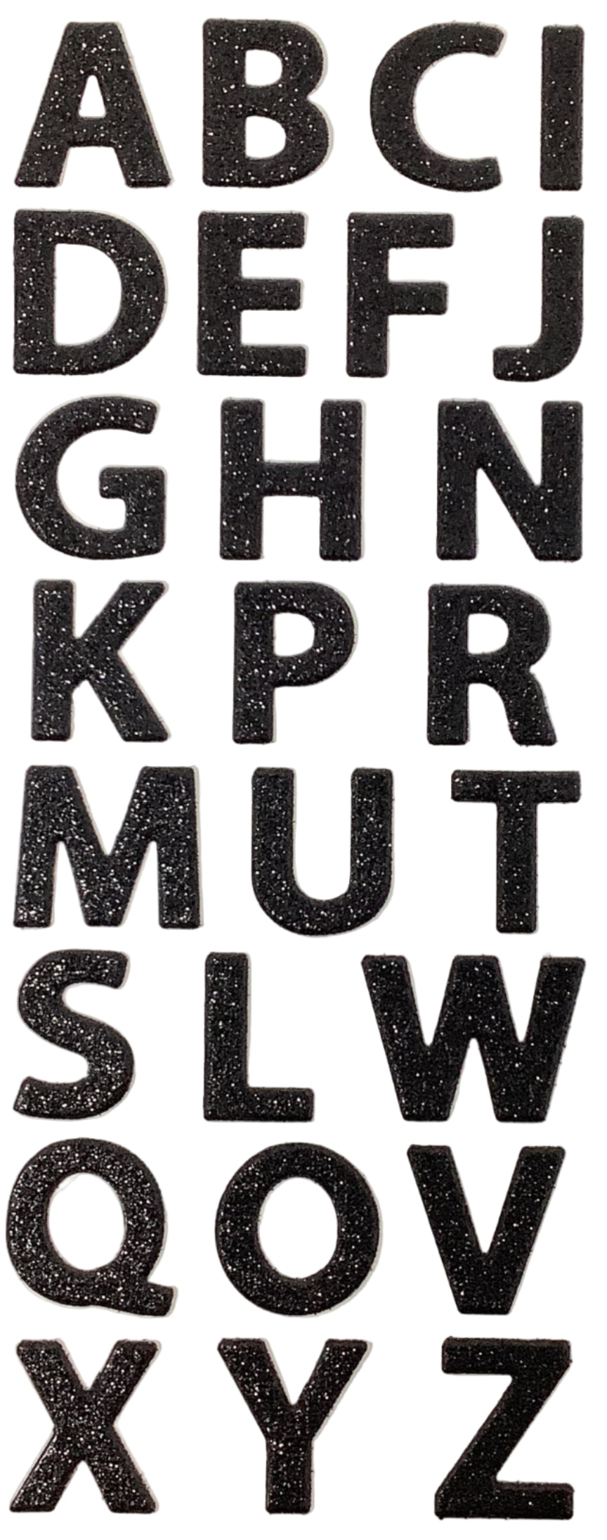 UPPER CASE ALPHABET GLITTER STICKER 5 COLORS 26 PC