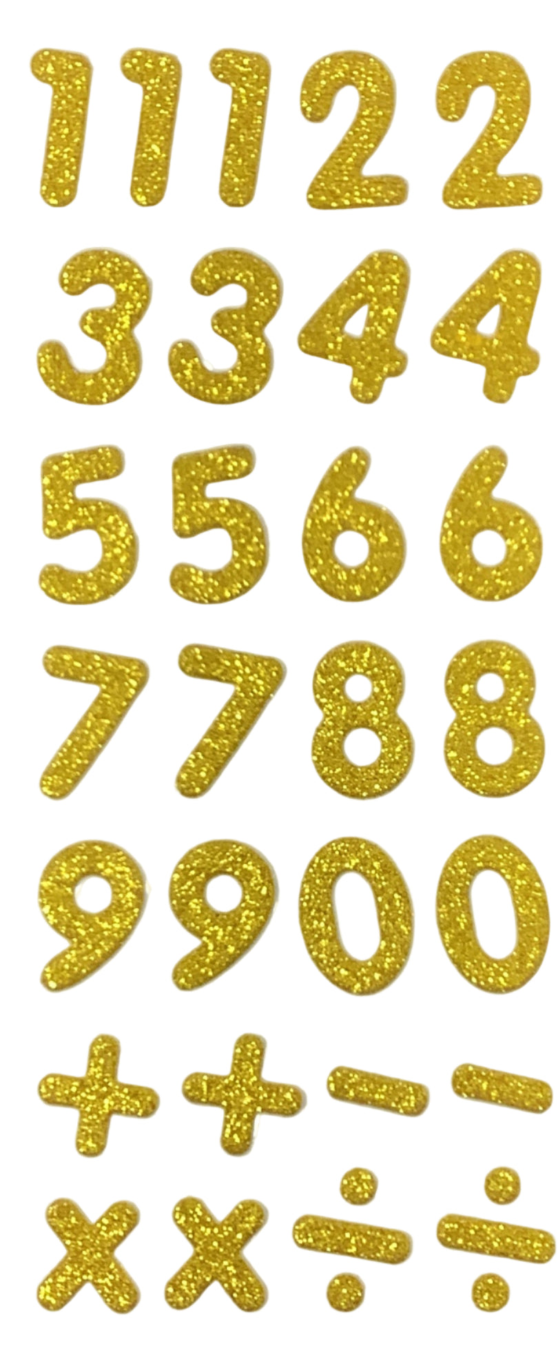 Numbers Glitter Stickers