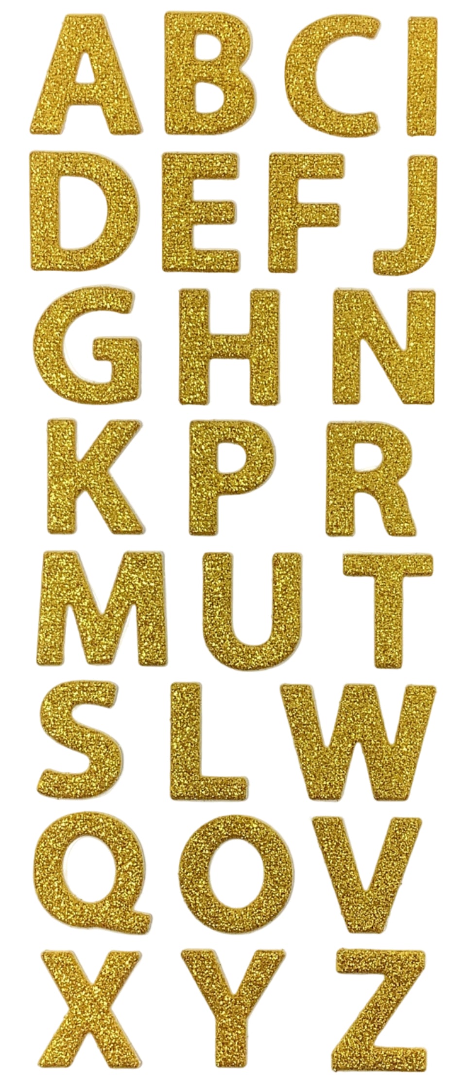 UPPER CASE ALPHABET GLITTER STICKER 5 COLORS 26 PC