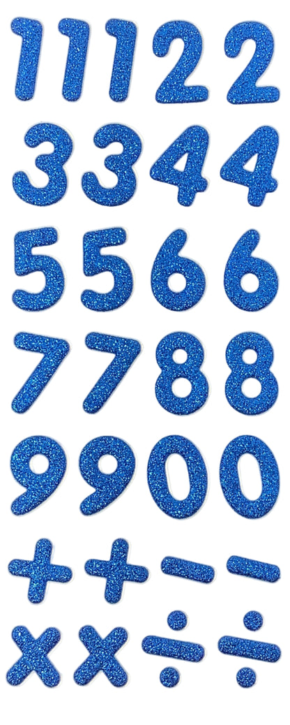 Numbers Glitter Stickers