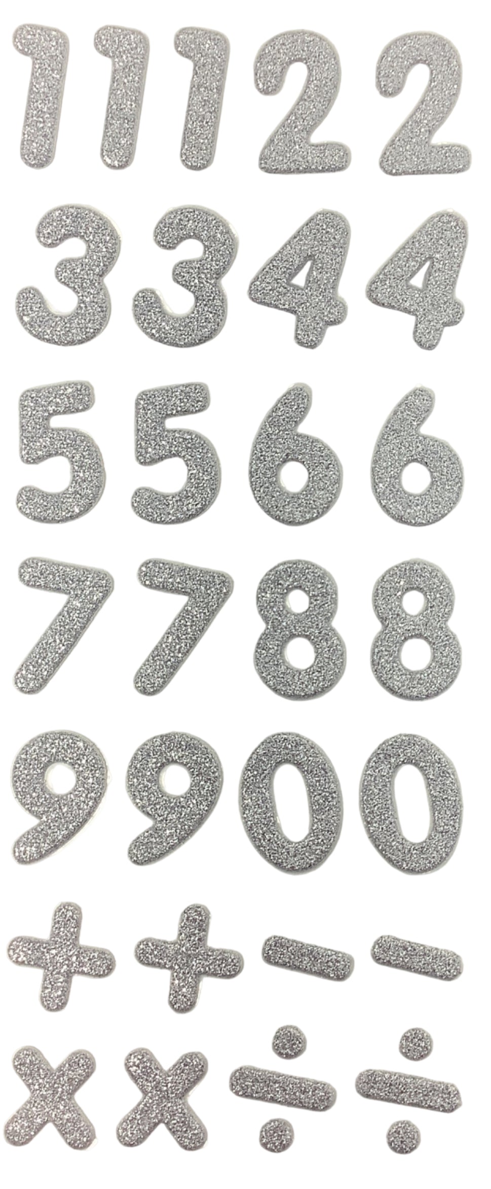 Numbers Glitter Stickers