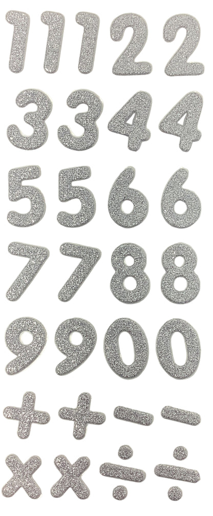 Numbers Glitter Stickers