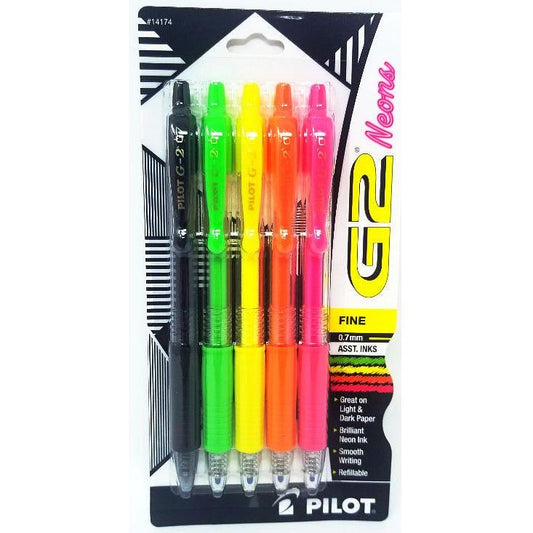 G2 GEL PEN .7 FINE NEONS PQ.5