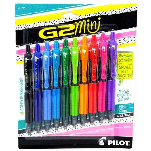 G2 GEL PEN MINI .7 FINE ASST. COLO PQ.10